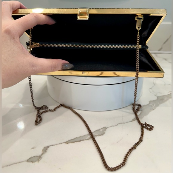 Vintage Ideal - Black Patent Leather, Lizard-Skin-Embossed Clutch/Purse EUC - Picture 11 of 17